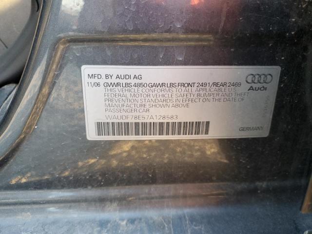 Photo 10 from auction – 2007 AUDI A4 2.0T QU with VIN WAUDF78E57A128583