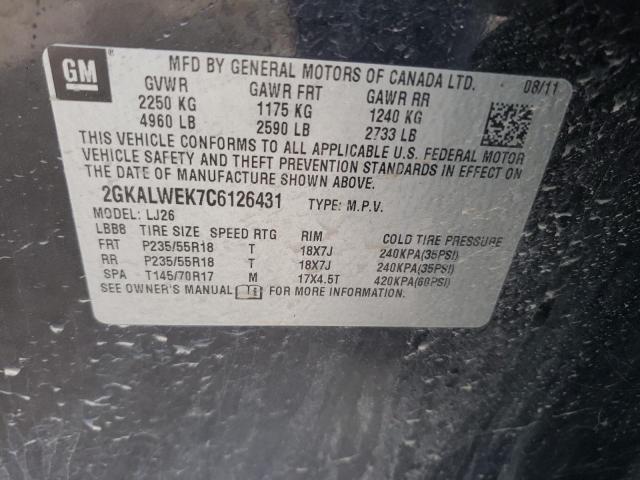 Photo 10 from auction – 2012 GMC TERRAIN SL with VIN 2GKALWEK7C6126431