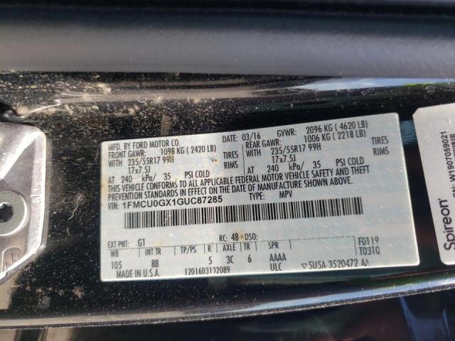 Photo 10 from auction – 2016 FORD ESCAPE SE with VIN 1FMCU0GX1GUC87285