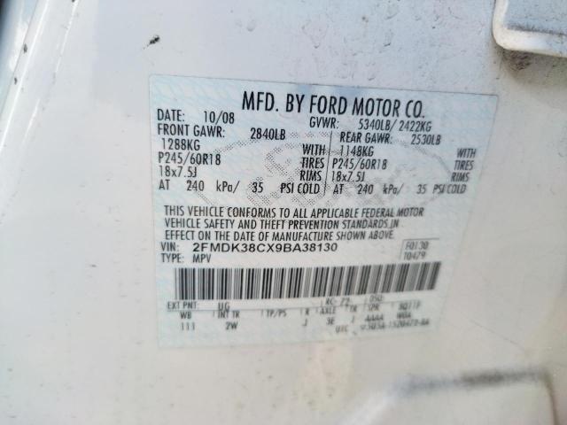 Photo 10 from auction – 2009 FORD EDGE SEL with VIN 2FMDK38CX9BA38130