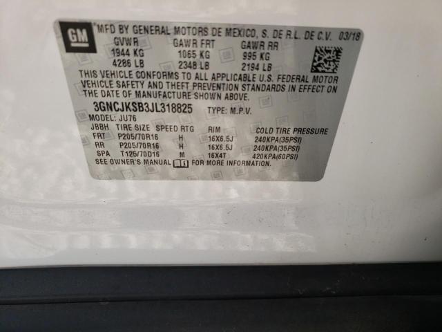 Photo 10 from auction – 2018 CHEVROLET TRAX LS with VIN 3GNCJKSB3JL318825