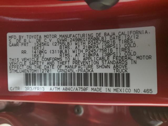 Photo 10 from auction – 2013 TOYOTA TACOMA DOU with VIN 3TMLU4EN7DM112701