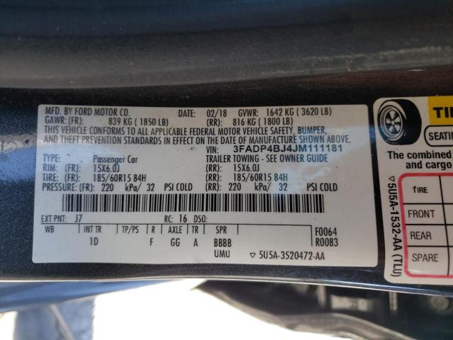 Photo 10 from auction – 2018 FORD FIESTA SE with VIN 3FADP4BJ4JM111181
