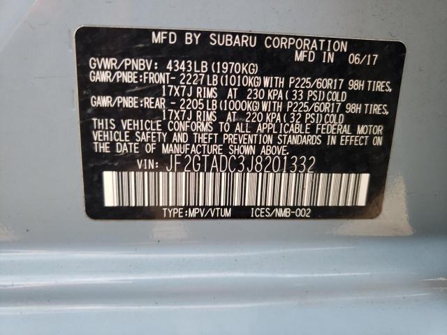 Photo 10 from auction – 2018 SUBARU CROSSTREK with VIN JF2GTADC3J8201332
