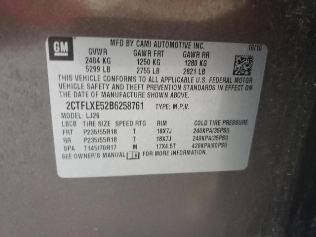Photo 10 from auction – 2011 GMC TERRAIN SL with VIN 2CTFLXE52B6258761
