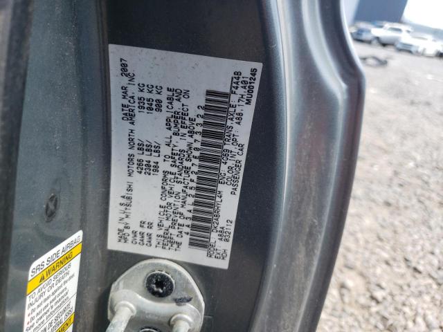Photo 10 from auction – 2007 MITSUBISHI ECLIPSE SP with VIN 4A3AL25F27E073322