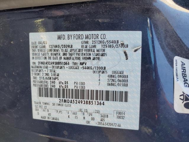 Photo 10 from auction – 2003 FORD WINDSTAR S with VIN 2FMDA52493BB51364
