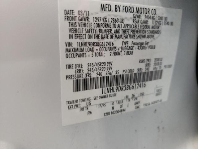 Photo 10 from auction – 2011 LINCOLN MKS with VIN 1LNHL9DR3BG612416