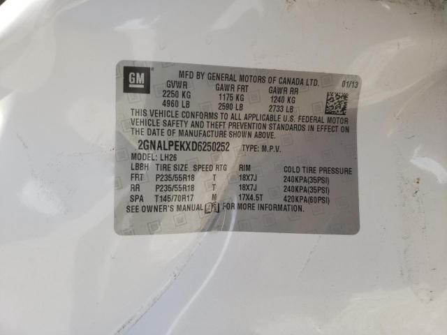 Photo 10 from auction – 2013 CHEVROLET EQUINOX LT with VIN 2GNALPEKXD6250252
