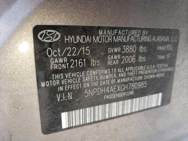 Photo 10 from auction – 2016 HYUNDAI ELANTRA SE with VIN 5NPDH4AEXGH780985