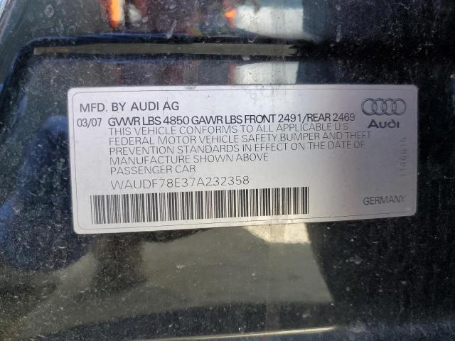 Foto 10 de la subasta – 2007 AUDI A4 2.0T QU con VIN WAUDF78E37A232358