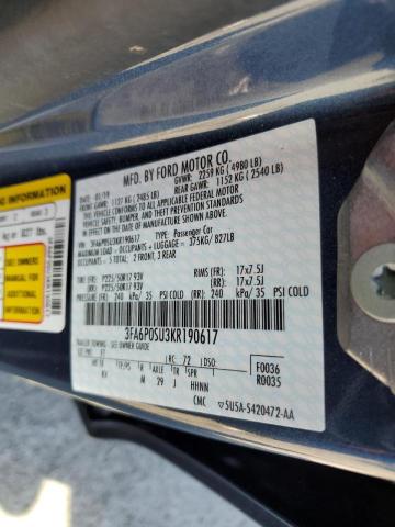 Photo 10 from auction – 2019 FORD FUSION TIT with VIN 3FA6P0SU3KR190617