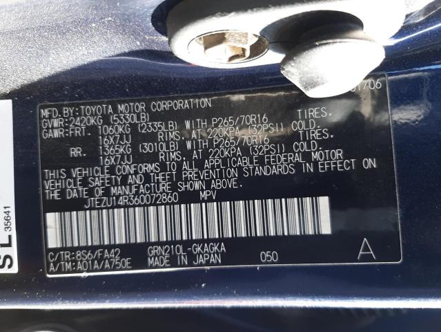 Photo 10 from auction – 2006 TOYOTA 4RUNNER SR with VIN JTEZU14R360072860