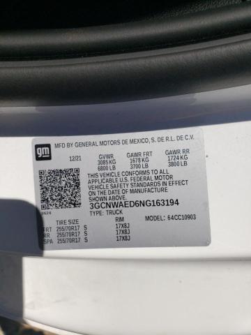 Photo 10 from auction – 2022 CHEVROLET SILVERADO with VIN 3GCNWAED6NG163194