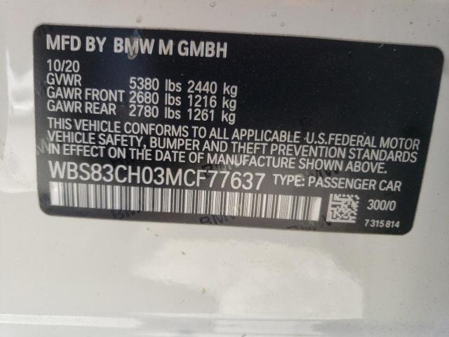 Photo 10 from auction – 2021 BMW M5 with VIN WBS83CH03MCF77637