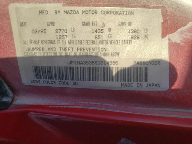 Photo 10 from auction – 1995 MAZDA MX-5 MIATA with VIN JM1NA3535S0614956