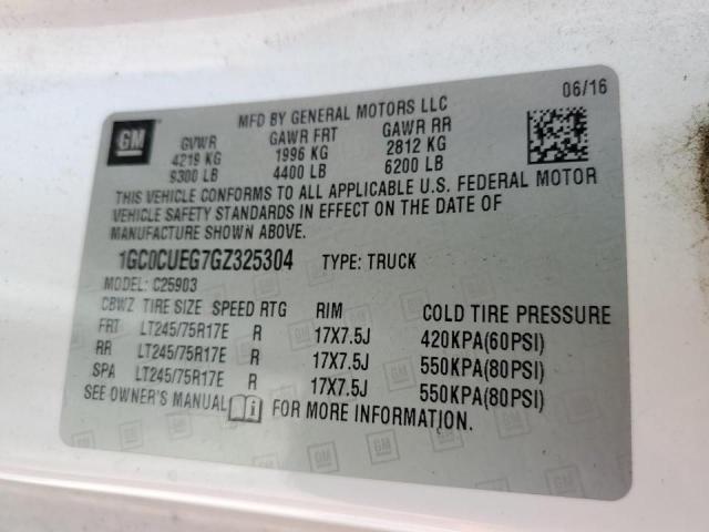 Photo 10 from auction – 2016 CHEVROLET SILVERADO with VIN 1GC0CUEG7GZ325304