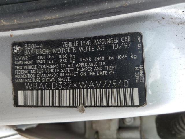 Photo 10 from auction – 1998 BMW 328I with VIN WBACD332XWAV22540