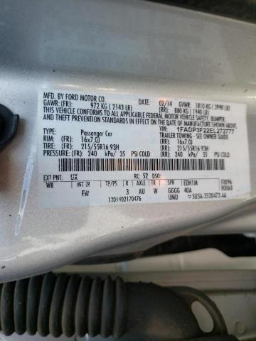 Photo 10 from auction – 2014 FORD FOCUS SE with VIN 1FADP3F22EL272777