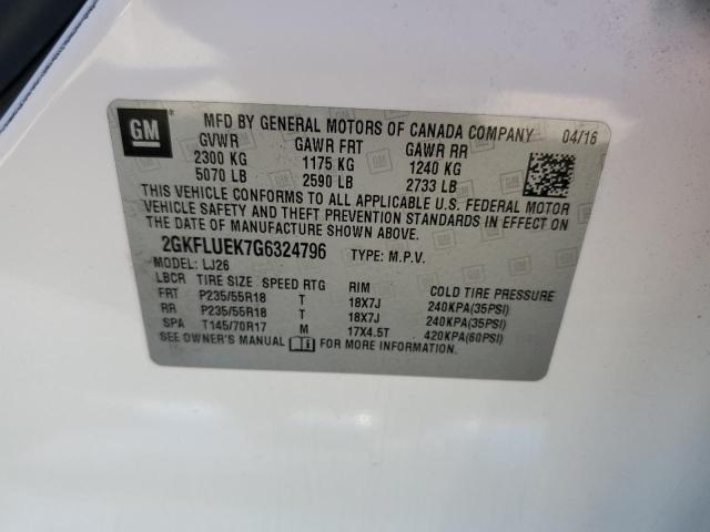 Photo 10 from auction – 2016 GMC TERRAIN SL with VIN 2GKFLUEK7G6324796