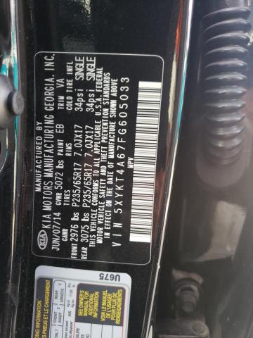 Photo 10 from auction – 2015 KIA SORENTO LX with VIN 5XYKT4A67FG605033