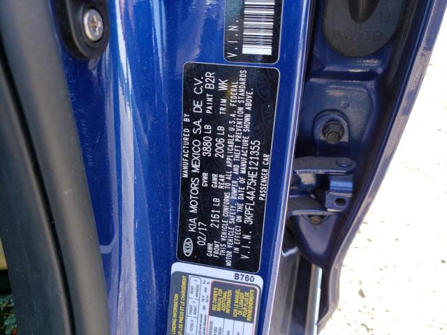 Photo 10 from auction – 2017 KIA FORTE LX with VIN 3KPFL4A75HE121355