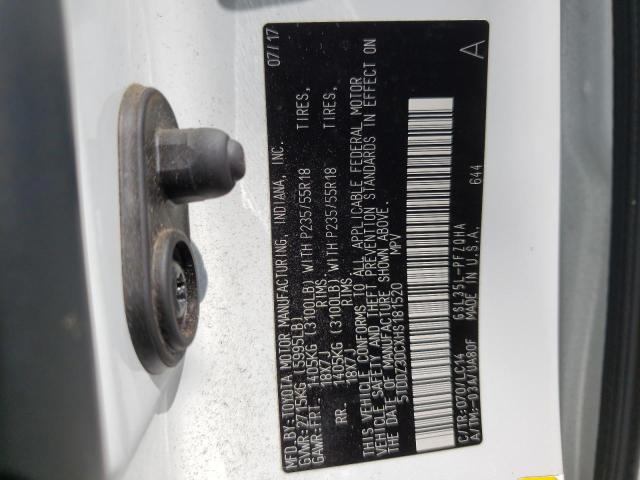 Photo 10 from auction – 2017 TOYOTA SIENNA XLE with VIN 5TDDZ3DCXHS181520
