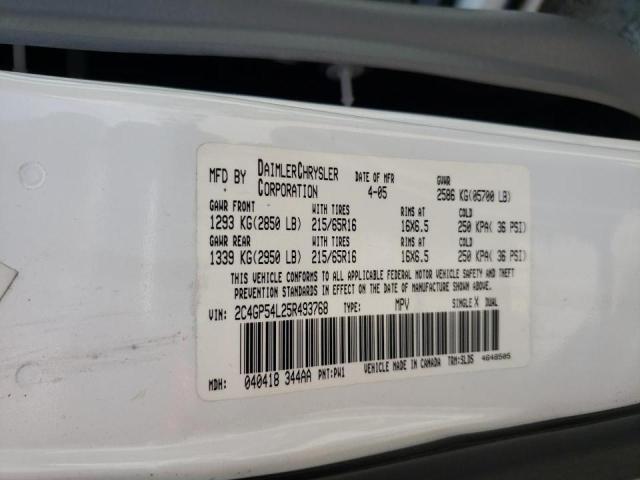 Photo 10 from auction – 2005 CHRYSLER TOWN & COU with VIN 2C4GP54L25R493768