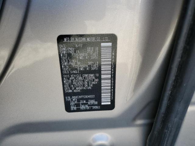 Photo 10 from auction – 2012 NISSAN QUEST S with VIN JN8AE2KP7C9048322
