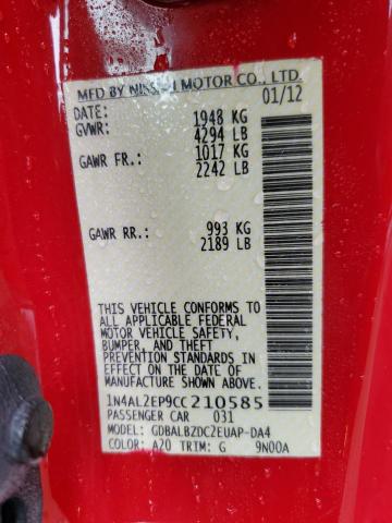 Photo 10 from auction – 2012 NISSAN ALTIMA S with VIN 1N4AL2EP9CC210585