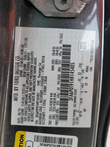 Photo 10 from auction – 2017 FORD FUSION SE with VIN 3FA6P0T91HR145405