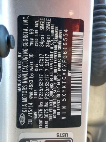 Photo 10 from auction – 2015 KIA SORENTO LX with VIN 5XYKTCA6XFG616554