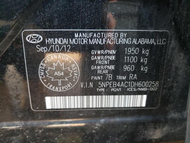 Photo 10 from auction – 2013 HYUNDAI SONATA GLS with VIN 5NPEB4AC1DH600258