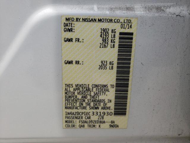 Photo 10 from auction – 2014 NISSAN LEAF S with VIN 1N4AZ0CP1EC331930