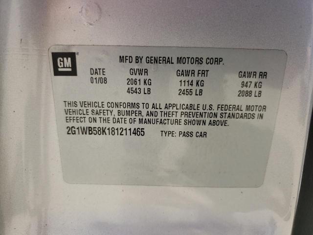 Photo 10 from auction – 2008 CHEVROLET IMPALA LS with VIN 2G1WB58K181211465