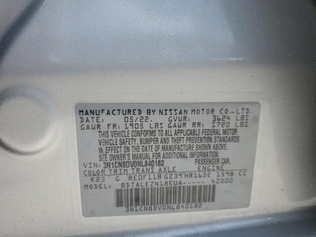 Photo 10 from auction – 2022 NISSAN VERSA S with VIN 3N1CN8DV0NL840182