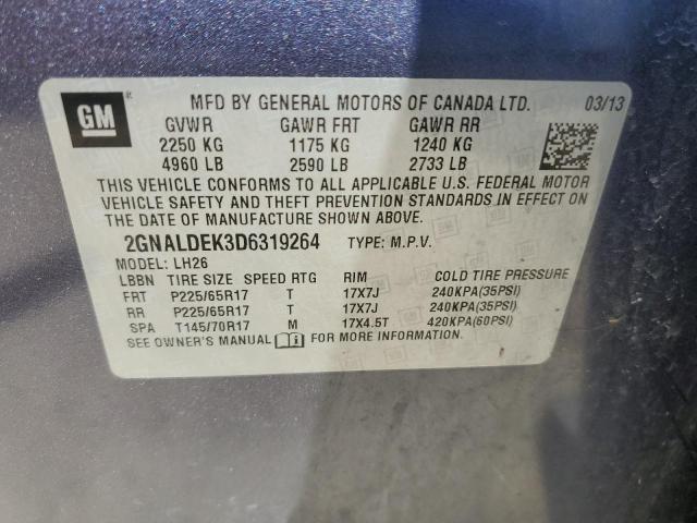 Photo 10 from auction – 2013 CHEVROLET EQUINOX LT with VIN 2GNALDEK3D6319264