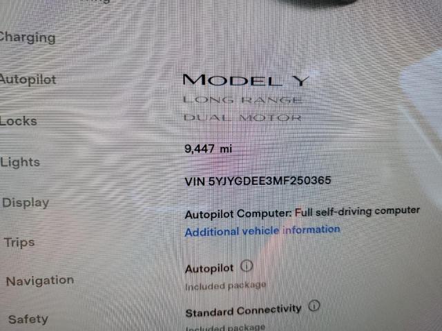 Zdjęcie 8 z aukcji – 2021 TESLA MODEL Y z VIN 5YJYGDEE3MF250365