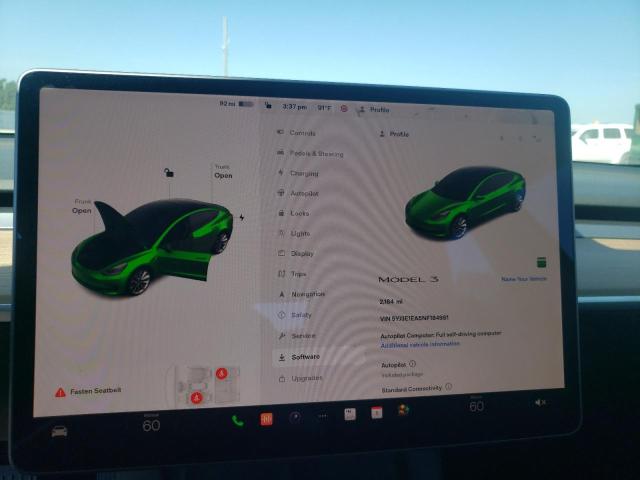 Photo 8 from auction – 2022 TESLA MODEL 3 with VIN 5YJ3E1EA5NF184981
