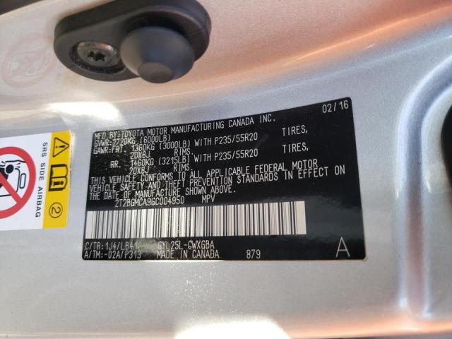 Photo 10 from auction – 2016 LEXUS RX 450H BA with VIN 2T2BGMCA9GC004950