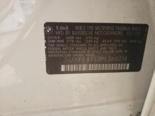 Photo 10 from auction – 2009 BMW X5 XDRIVE3 with VIN 5UXFE43529L268214