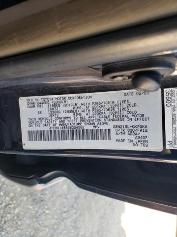 Photo 10 from auction – 2003 TOYOTA 4RUNNER SR with VIN JTEBU14R938004982