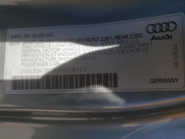 Photo 10 from auction – 2009 AUDI A5 QUATTRO with VIN WAUDK78T89A018723