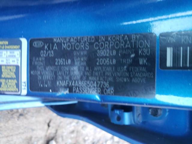 Photo 10 from auction – 2014 KIA FORTE EX with VIN KNAFX4A86E5047736