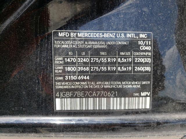 Photo 10 from auction – 2012 MERCEDES-BENZ GL with VIN 4JGBF7BE7CA770621