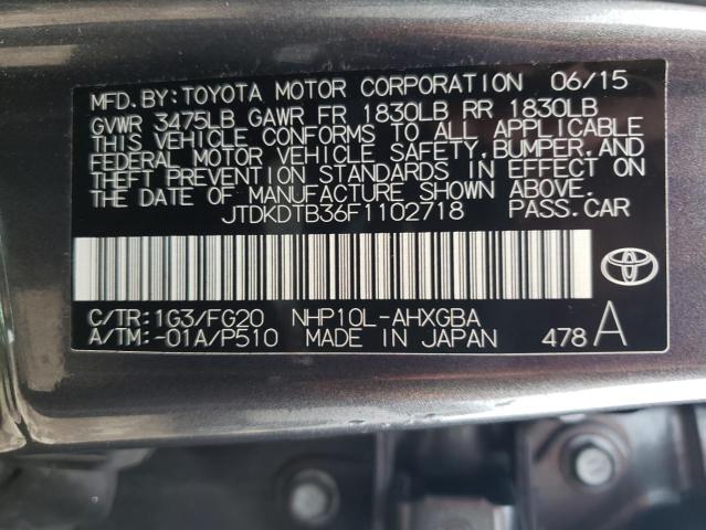 Photo 10 from auction – 2015 TOYOTA PRIUS C with VIN JTDKDTB36F1102718