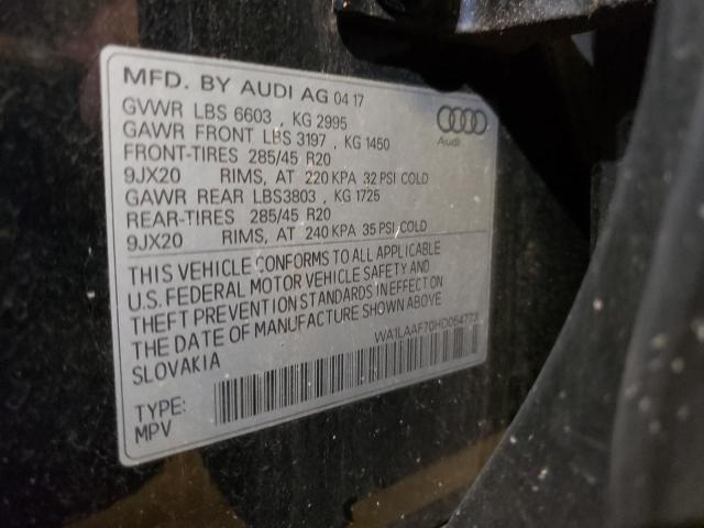 Photo 10 from auction – 2017 AUDI Q7 PREMIUM with VIN WA1LAAF70HD054773