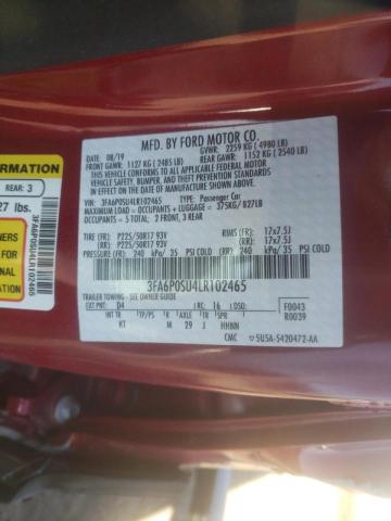 Photo 10 from auction – 2020 FORD FUSION TIT with VIN 3FA6P0SU4LR102465