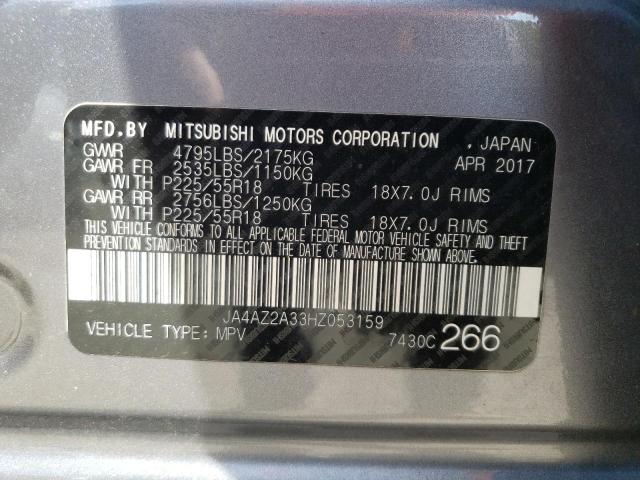 Photo 10 from auction – 2017 MITSUBISHI OUTLANDER with VIN JA4AZ2A33HZ053159