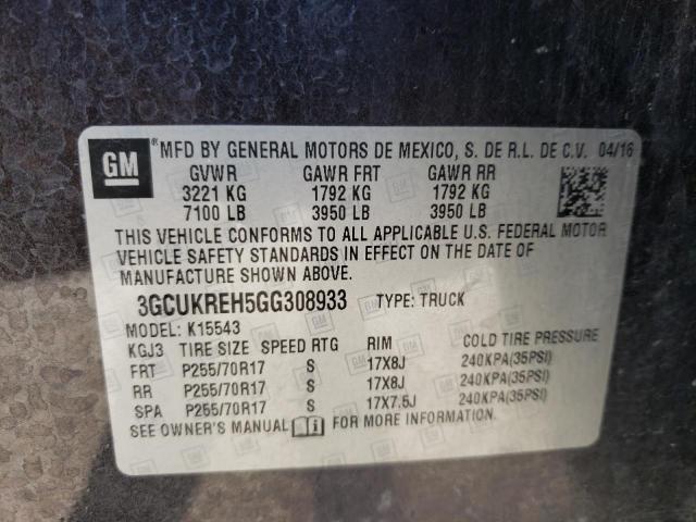 Photo 10 from auction – 2016 CHEVROLET SILVERADO with VIN 3GCUKREH5GG308933